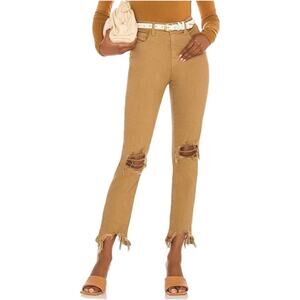 L'Agence high line high rise skinny destroyed Jeans tan size 27